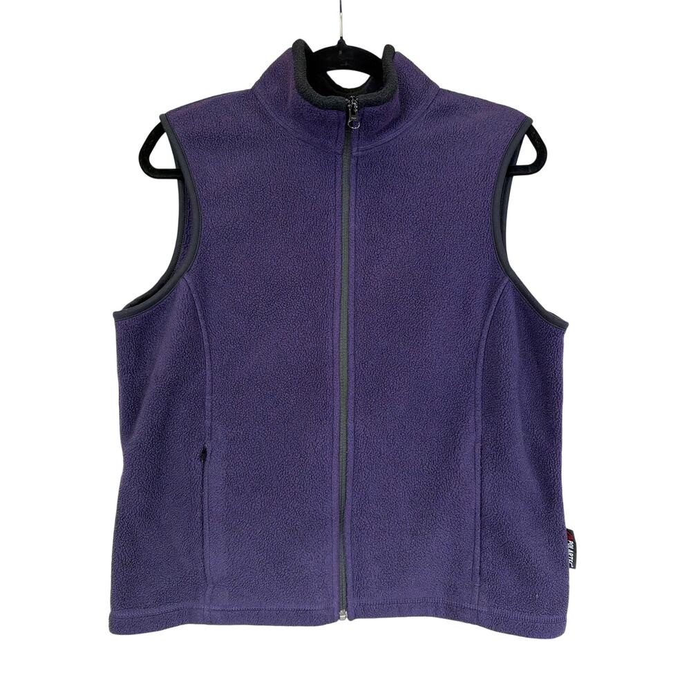 VINTAGE EDDIE BAUER PURPLE FLEECE VEST MADE IN CANADA FULL ZIP WOMENS MEDIUM
